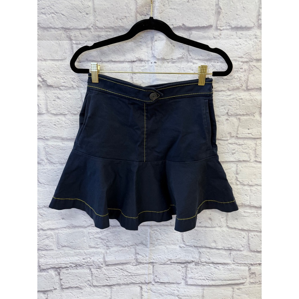 Versace Versus Schoolgirl Y2K Mini Skirt Navy Excellent Pleated Preppy
